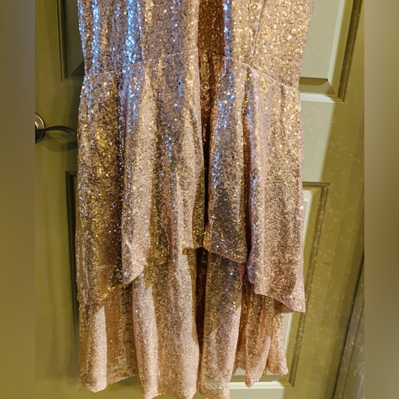 Women’s Plus size Rose Gold Sequin long dress - Picture 11 of 13